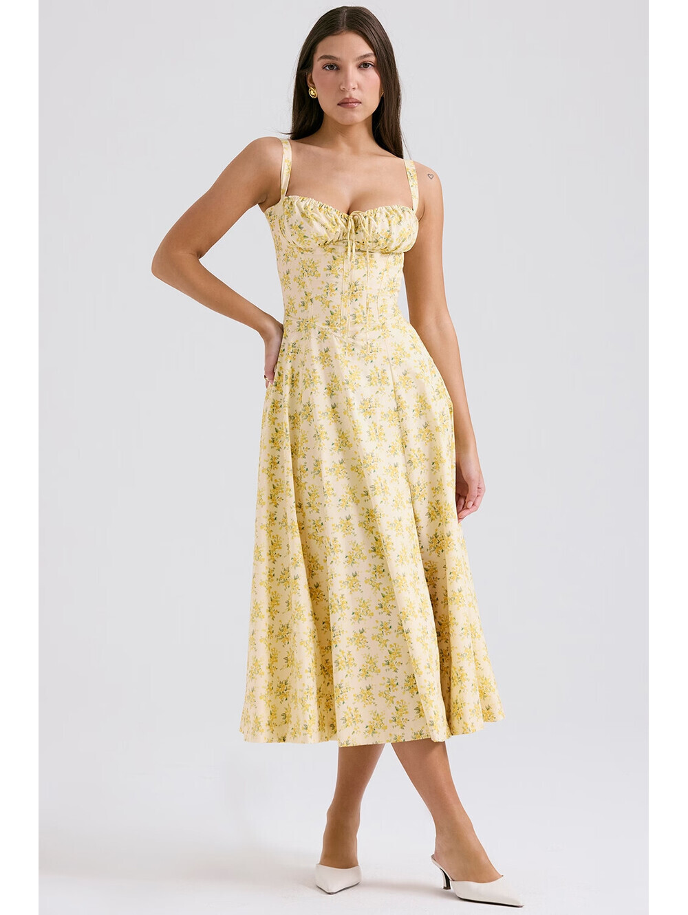 NEW, House of CB Carmen Vintage Floral Print Cotton Sundress sz L+ #MD2498